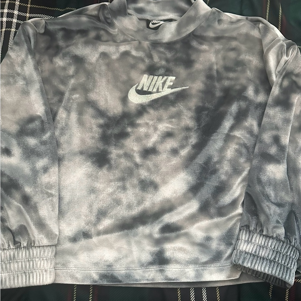 Nike Black and Gray Tie-Dye Sweatshirt